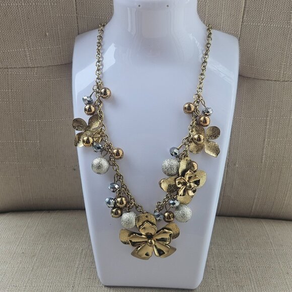 Bold Element Women Necklace Gold Tone Blossom Flower Statement Necklace - Picture 8 of 13